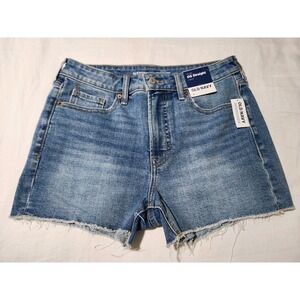 Old Navy Women's High-Rise OG Straight Blue Jeans Denim Shorts Size 8